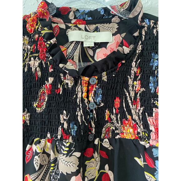 Ann Taylor LOFT Paisley Long Sleeve Blouse SIze XS Career Dressy Preppy - Picture 3 of 6